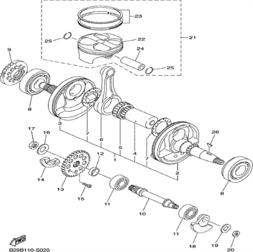 Piston Assy, Yamaha, 1SM-116A0-10